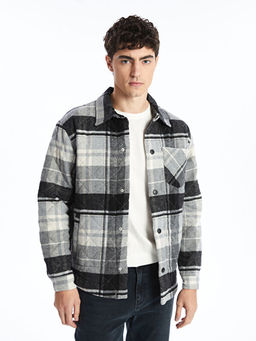 Regular Fit Uzun Kollu Ekose Erkek G?mlek Ceket