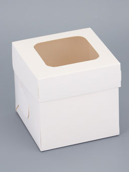 Цена за 50 шт. Коробка под 1 капкейк, белая, с ПВХ окном, 11×11×11.1 см