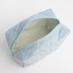 Косметичка на молнии женская, с подкладом, маленькая, Цветы, голубая - Simaland фото 4