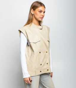 Жилет #КТ6366, светло-бежевый - Dommod фото 2