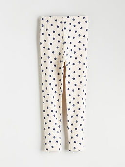 Beli Lastikli ?i?ekli K?z ?ocuk Tayt 2li