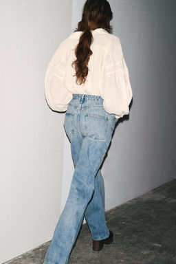 ZW COLLECTION STRAIGHT HIGH-WAIST JEANS - Zara фото 3
