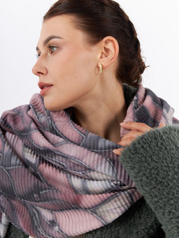 Большой, мягкий, тонкий и очень нежный двусторонний палантин с рисунком