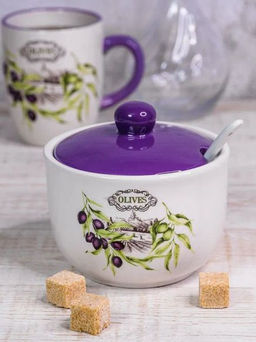 Сахарница ОЛИВКИ 520 мл с ложкой арт.MFK21039 /МФК/  фото 9