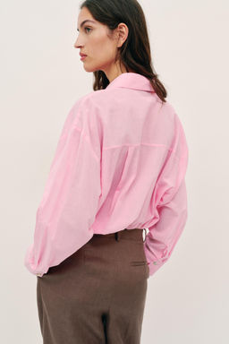 CAMISA OVERSIZE ALGOD?N / Rosa palo - Zara фото 4
