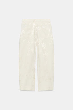 PANTAL?N BARREL JACQUARD ZW COLLECTION / Crudo / Beige - Zara фото 8