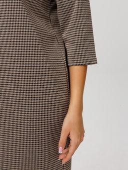 Платье женское П-176 (жаккард принт) Тёмно-серая ёлочка