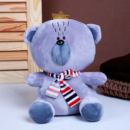 Мягкая игрушка «Мишка с короной», 18 см, цвет серый