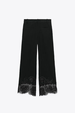 EMBROIDERED HEM CULOTTE TROUSERS - Zara фото 4