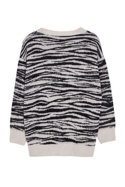 Siyah Yumusak Dokulu Zebra Desenli Triko H?rka TWOAW25HI00239 - Trendyolmilla фото 14