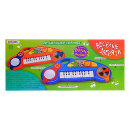 Музыкальное пианино Весёлые зверята, звук, свет, цвет красный - Zabiaka фото 4