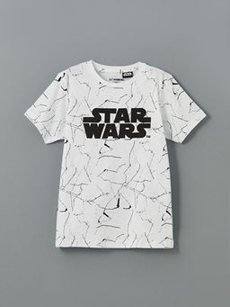 Bisiklet Yaka Star Wars Bask?l? Erkek ?ocuk ?ortlu Pijama Tak?m?