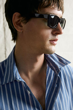 CAMISA RELAXED FIT RAYAS / ?ndigo claro - Zara фото 6