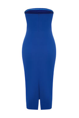 TRENDYOLMILLA Siyah Vucuda Oturan Astarl? Parlak Tasl? Dokuma S?k Abiye Elbise TPRSS23EL00476 фото 14