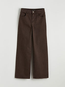 Y?ksek Bel WideLeg Kad?n Jean Pantolon