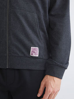 Kap??onlu Uzun Kollu Erkek Fermuarl? Sweatshirt