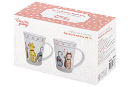 Набор 2 кружек 350 мл 12*9*11 см БЕЗ КОТА ЖИЗНЬ НЕ ТА - Elan gallery фото 7