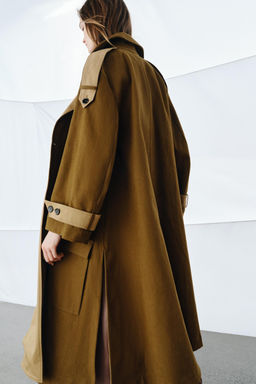 ZW COLLECTION LONG CONTRAST TRENCH COAT - Zara фото 3