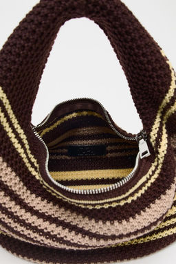 STRIPED CROCHET BUCKET BAG - Zara фото 6