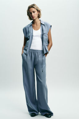 SOFT-TOUCH WIDE-LEG TROUSERS - Zara фото 8