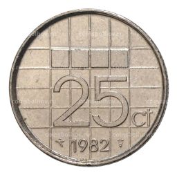Монета 25 центов 1982 года Нидерланды