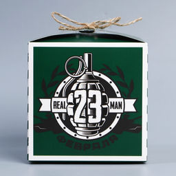 Цена за 2 шт. Коробка подарочная складная, упаковка, С 23 февраля, 12?12?12 см