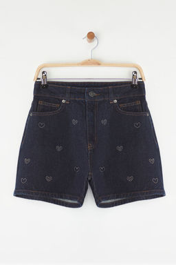 TRENDYOLMILLA Koyu Mavi Tasl? Denim Sort TWOSS25SR00102  фото 6