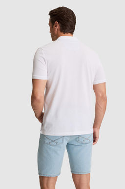 Erkek Beyaz Regular Fit Polo Yaka Basic Ti__rt