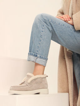 Ботинки 306.1593be.Каменный замша/шерсть