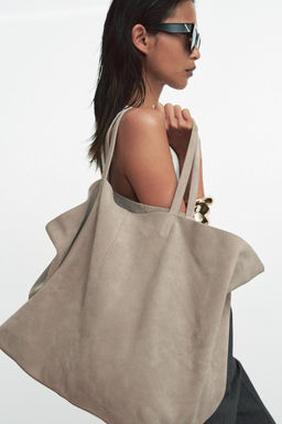 BOLSO PIEL SERRAJE MAXI SHOPPER / ARENA/MARR?N