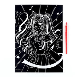 Гравюра Девочка аниме с эффектом голография, А4 - Школа талантов фото 7