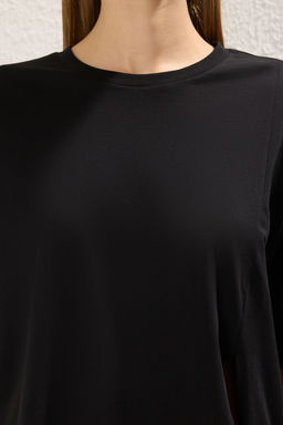 TRENDYOLMILLA Beyaz %100 Suprem Y?rtmacl? Relaxed/Rahat Kesim Asimetrik Orme T-Shirt TWOSS24TS00140  фото 3