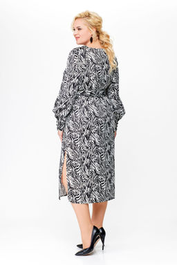 Платье Swallow 663.1 принт зебра черная