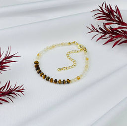 Браслет из Цитрина и Тигрового глаза