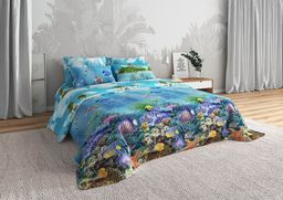 Постельное белье - Бязь Люкс Морское дно 2-спальный с Евро простыней (молния)