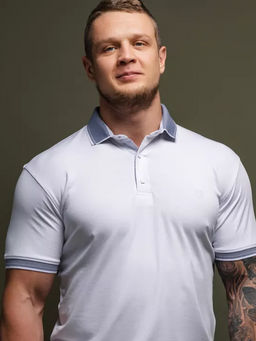 FIBAK Футболка поло мужская   Белый  M-8003 - Relay фото 5