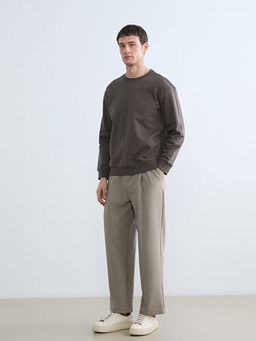 Bisiklet Yaka Erkek Kal?n Sweatshirt