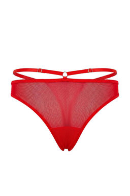 Siyah-Beyaz-K?rm?z? 3lu Tul Aksesuar Detayl? String Kulot THMSS26KU00013