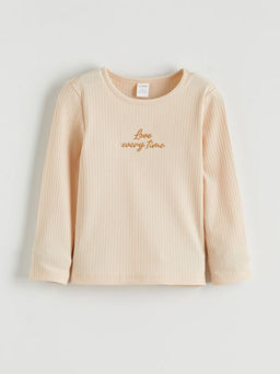 K?z ?ocuk Bask?l? Bluz ve Etek