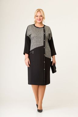 Блуза Swallow 803.2 черный+серебряный узор фото 814