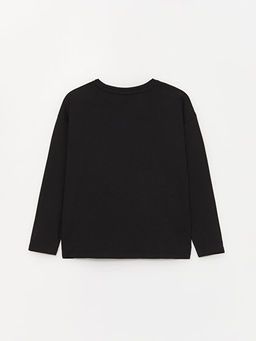 Bisiklet Yaka Bask?l? Uzun Kollu K?z ?ocuk Ti??rt - Waikiki фото 2