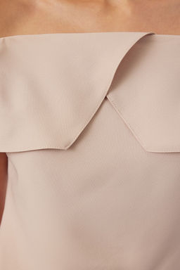 Bej Omzu Ac?k Fitted Dokuma Bluz TWOSS24BZ00672 - Trendyolmilla фото 4