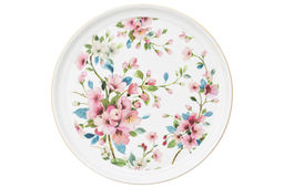 Блинница 23*23*9,5 см "Яблоневый цвет на белом" фарфор NEW BONE CHINA