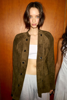 FITTED 100% SUEDE LEATHER JACKET