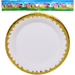 Тарелка бумажная 18 см в наборе 10 шт "Праздничный день", белый