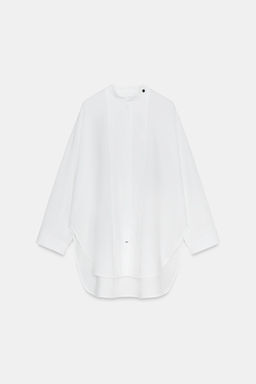 CAMISA OVERSIZE POPEL?N ZW COLLECTION / Blanco roto - Zara фото 4