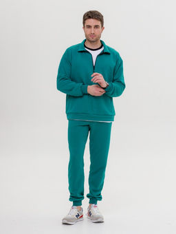 325П Костюм мужской со свитшотом, изумруд - Knitka wear фото 3