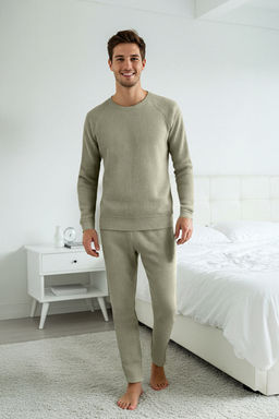 TRENDYOL MAN Lacivert Regular Fit Waffle Orme Pijama Tak?m? TMNAW23PT00015 - Trendyolmilla фото 30