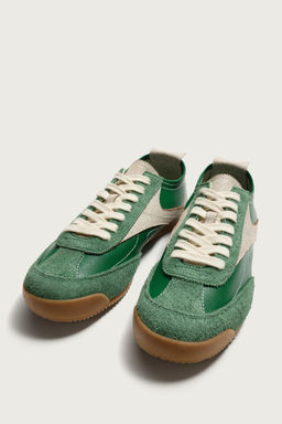 ZAPATILLA ESTILO RETRO DETALLES PIEL / Verde - Zara фото 2