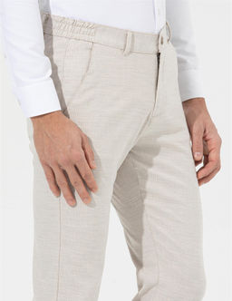 Bej Slim Fit Beli Lastikli Kanvas Pantolon - Pierre cardin фото 7